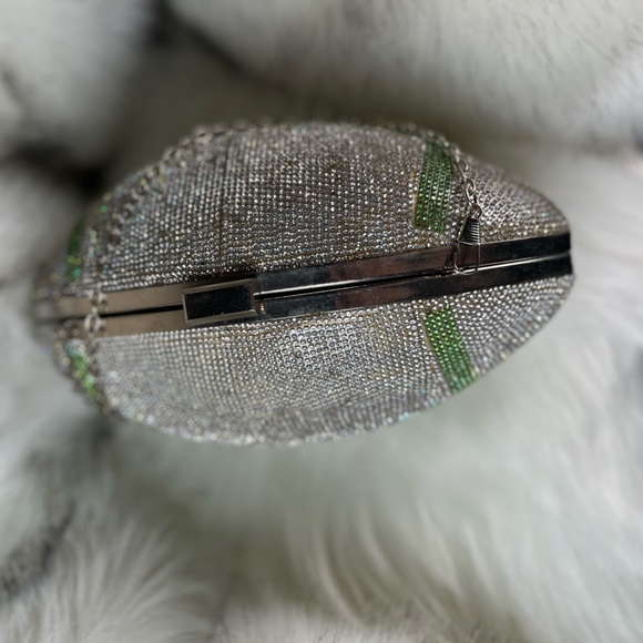 AKIRA Silver and Green Football Clutch - Picture 6 of 13